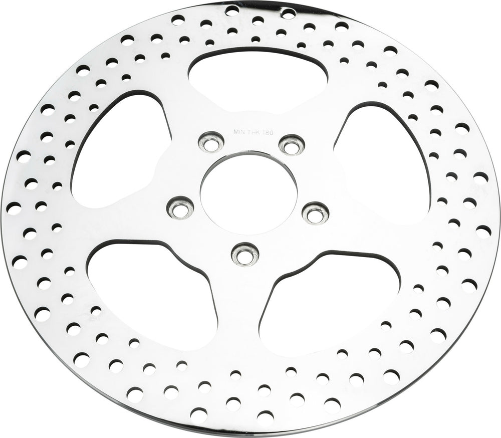 HardDrive Polished Rear 5-Spoke Brake Rotor, 11.5in