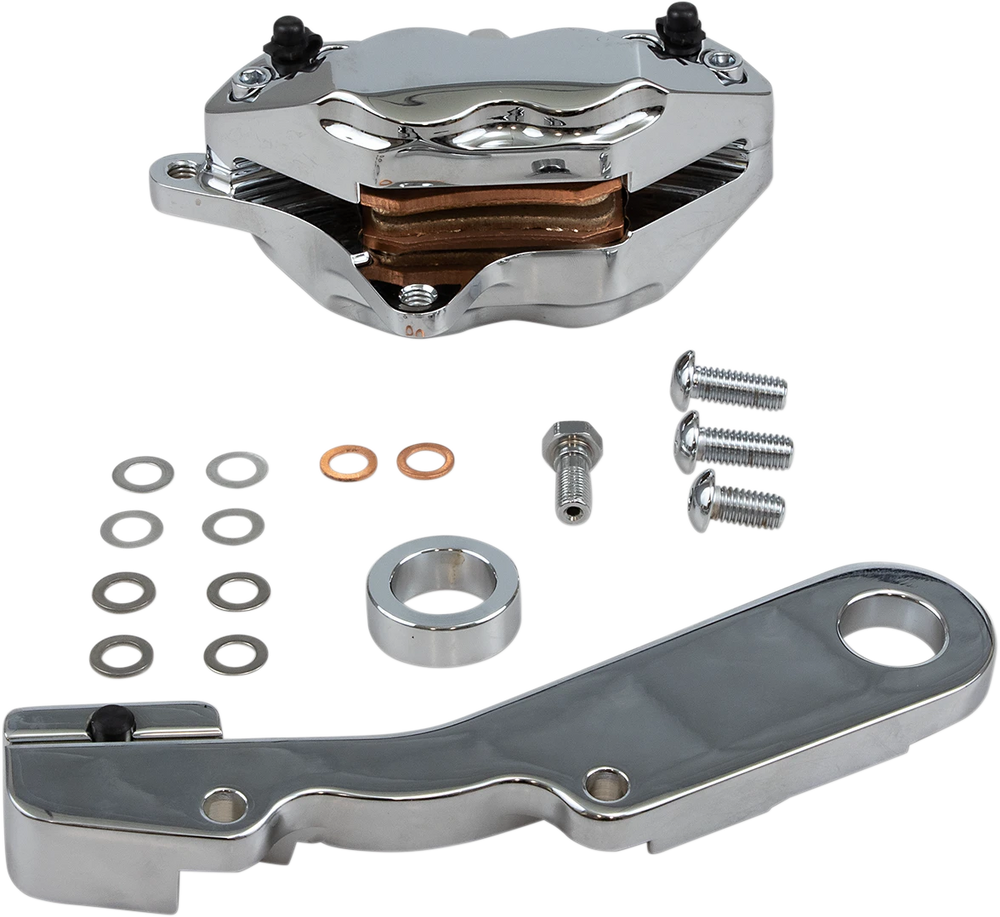 HHI Chrome Rear 4-Piston Caliper Kit, 2008-Up Touring