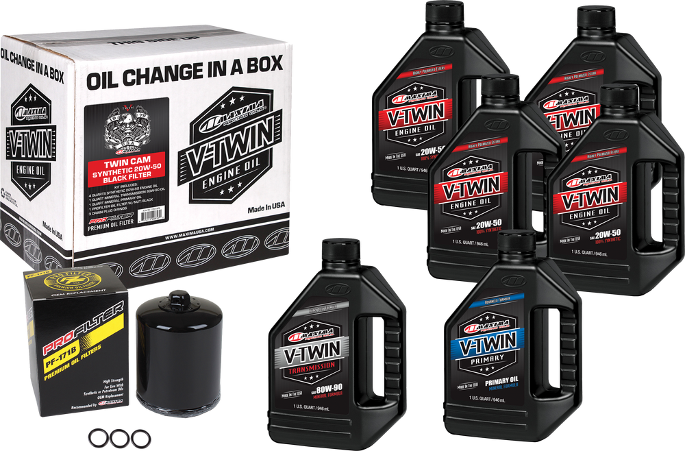 Maxima Twin Cam three-hole service kit, black filter