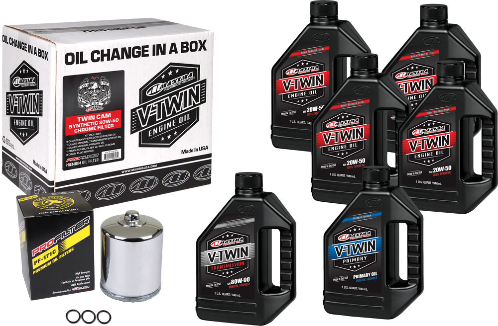 Maxima Twin Cam three-hole service kit, chrome filter