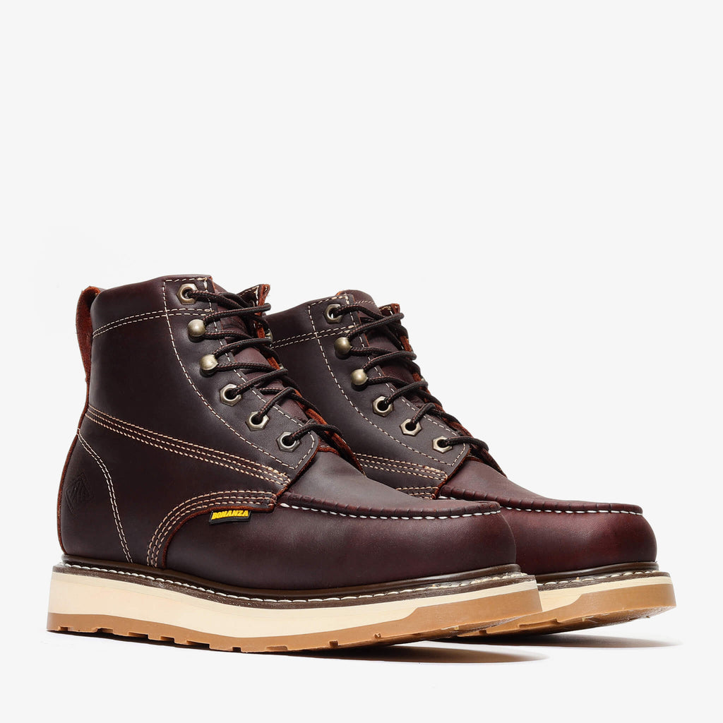 FRONTIER DUAL 6" MOC TOE BURGUNDY Burgundy