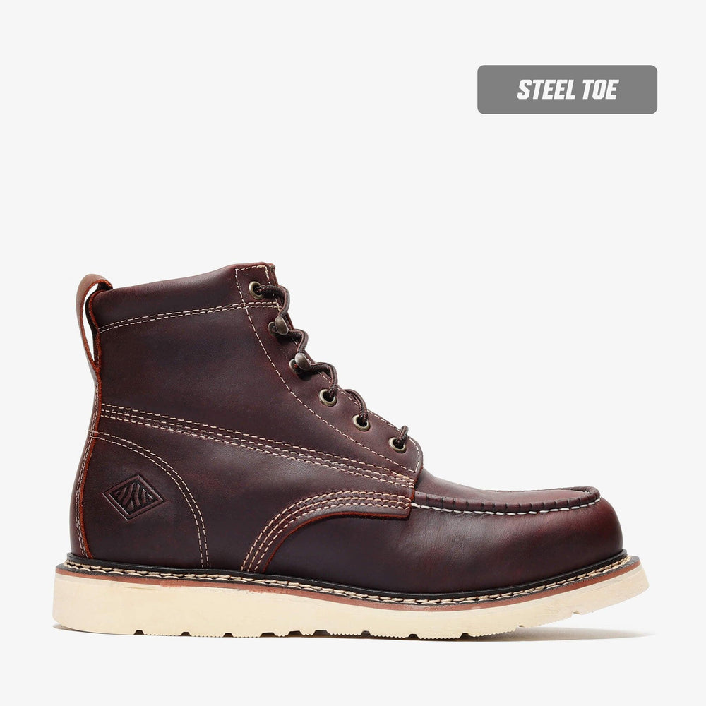 FRONTIER CLASSIC 6" MOC TOE (STEEL TOE) — Burgundy